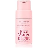 The Face Shop Rice Water Bright Enzyme Powder Wash, Gentle Exfoliating Cleanser with AHAs, Radiant skin, Rice Polish for Face, Korean Skin Care 55g / 1.94 oz
