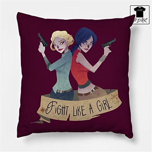 Throw Pillow Fight like a Girl Uncharted Cotton Sofa &amp; Bed Home Decor Simple Fashionable Design 18 X 18 Inch Cushion-core pillow
