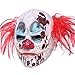 Halloween Clown Mask Full Head Latex Scary Clown Mask with, White, Size Large