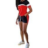TOPONSKY Women's Two Piece Sports Outfit Tracksuit Shorts Jogger Sets