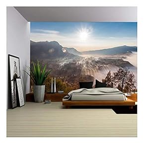 Sunrise in The Forest Near Bromo Volcano, Java Island, Indonesia - Removable Wall Mural | Self-Adhesive Large Wallpaper - 66x96 inches