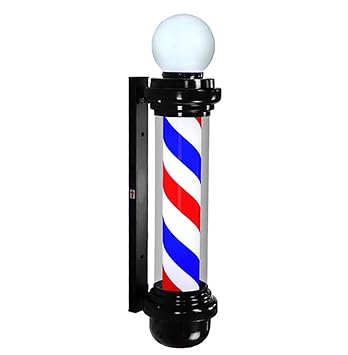 NYTYU Barbershop LED Barbers Pole Rot Weiß Blau Friseursalon Logo wasserdichte Rotierende Licht Salon Shop Zeichen Außenwandl
