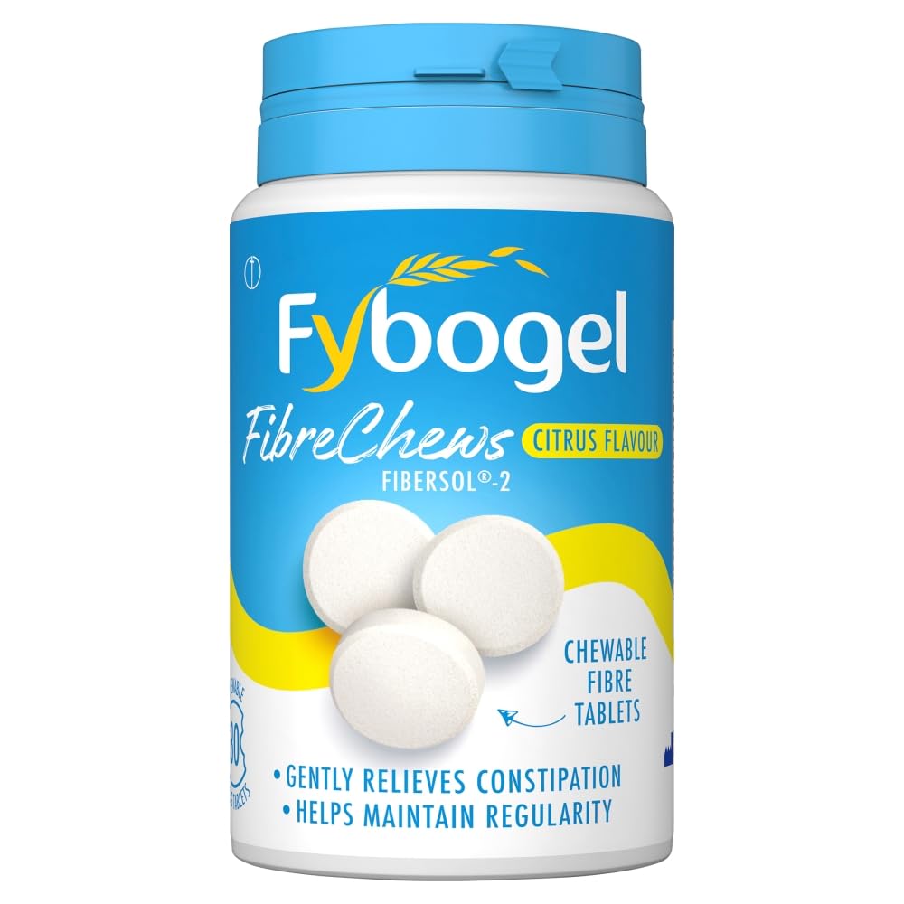 Fybogel Citrus Fibre Chews, 30 Tablets - Constipation Relief, Maintains Regularity