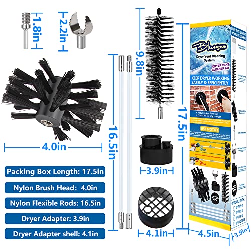 Bluesea 16 Feet Dryer Vent Cleaning Kit, Strong Nylon Dryer Vent Cleaning System, Durable Dryer