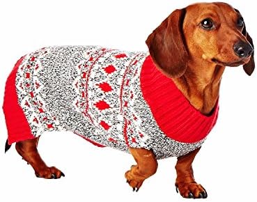 Hotel Doggy Fair Isle Sweater, Cranberry Red, Medium