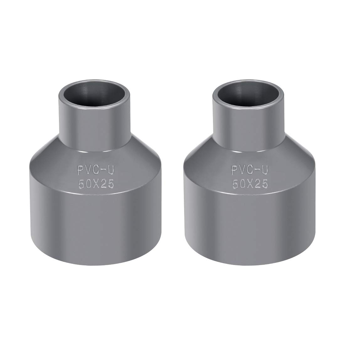 sourcing map PVC DWV Reducing Coupling Schedule 40 Gray 25mm x 50mm Socket 2Pcs