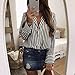 Vovotrade Women's Long Sleeve V Neck Striped Printed Casual Blouse Tops