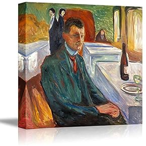 Self Portrait with Wine Bottle by Edvard Much