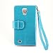 IZENGATE Samsung Galaxy S4 Active I9295 Elegant Floral Skin Premium PU Leather Wallet Flip Case Cover Folio Stand (Turquoise Blue)