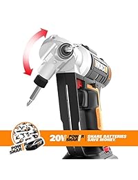 Worx switchdriver 2 en 1 sin cuerda taladro y eje impulsor con Dual Chucks rotativa y de motor de 2 velocidades con control de Torque electrónico preciso   WX176L