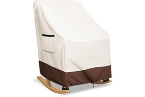 Exokugo Rocking Chair Cover 600D Heavy Duty Waterproof - Patio Furniture Covers for Outdoor Rocking Chairs - All Weather Protection 27x34x45 Inches Beige