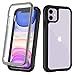 OUNNE Full-Body Rugged Clear Case with Built-in Screen Protector Heavy Duty Protection Designed Case 6.1 Inch (2019) (Gray)