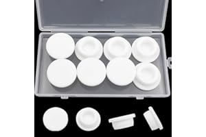 BOPOREAE 8 Pcs 26 mm/1 in Silicone Rubber Plug for 25 mm Round Holes, Waterproof T Type Rubber Stoppers, Soft Flexible Snap-On Bottle Seal Button Plugs Tube Pipe End Covers Caps Inserts, White