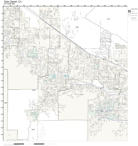 ZIP Code Wall Map of Palm Desert, CA ZIP Code Map Not Laminated