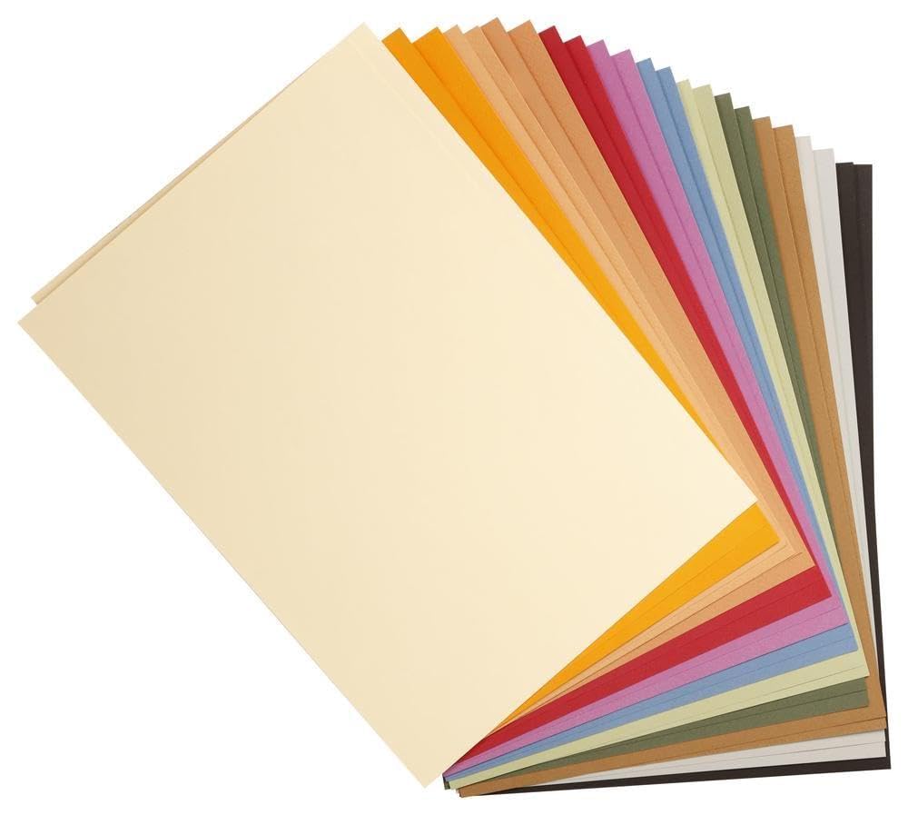 Clairefontaine - Ref 960550C - Tulipe Grained Coloured Drawing Paper (Pack 24 Sheets) - A3 (42 x 29.7cm) - 160gsm Paper - Assorted Pastel Colours - Deep-Dyed, Pure Cellulose, Acid Free