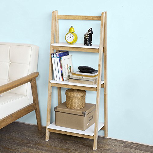 Haotian Modern ladder bookcase made of wood, book shelf,stand shelf, wall shelf (FRG163-N)