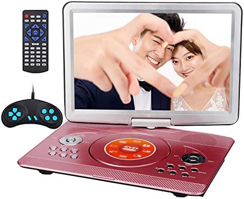 Jekero ポータブルdvdプレイヤー Cdプレーヤー 14 1インチ 高耐久性 大容量充電式バッテリー 軽量 車載携帯式 リージョンフリー Cprm対応 レジューム機能 Tvと同期可能 小型 持ち運び便利なプレイヤー 1個コントロール付き ゴールド