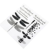 Ronri Dragonfly Transparent Silicone Clear Rubber Stamp Cling Diary Scrapbooking DIY