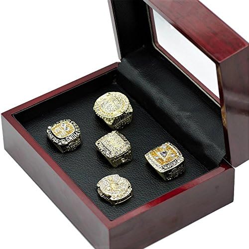5 PC LAKERS CHAMPIONSHIP RING REPLICA SET WITH COLLECTORS BOX SIZE 11