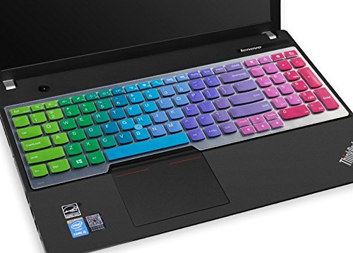 Leze - Ultra Thin Soft Keyboard Skin Cover for Lenovo Thinkpad E531 E540 E555 E560 E565 E570 E575 W540 W541 W550 W550s L560 L570 T550 T560 P50 P50s P70 P71 Laptop - Rainbow