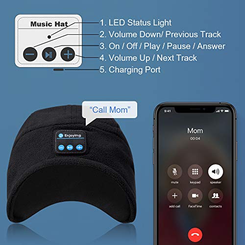image for EastPin Bluetooth Beanie, Bluetooth Hat, Gifts for Men Wireless Headph