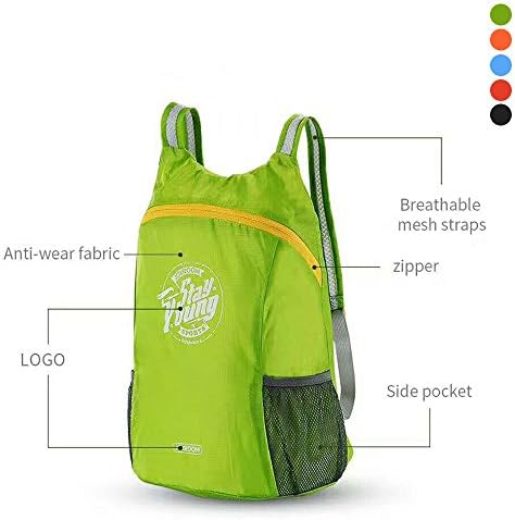 Skynow Ultra Lightweight Foldable Backpack,Waterproof &amp; Durable and Packable Bag for Hiking,Camping,Cycling,Travel and More. (Green)