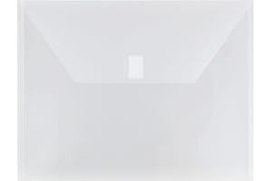 JAM PAPER Plastic Envelopes with Hook & Loop Closure - Letter Booklet - 9 3/4 x 13 - Clear - 12/Pack