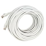 Ethernet Patch Cable - Woodsam (TM) - White - 25 FT - CAT5 RJ45 Computer Networking Cord - Local Area Network - LAN - Professional Gold Plated & Shielded Cable