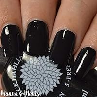 Midnight Rose | Pitch Black Cream Nail Polish | by Black Dahlia Lacquer