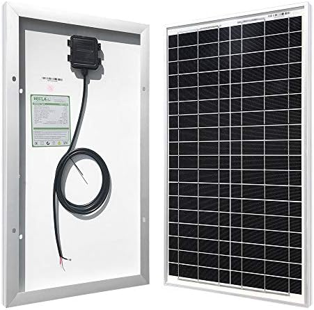 HQST 30 Watts 12 Volts Monocrystalline Solar Panel for DC 12V Battery Charging and Any Other Off Grid Applications (30Watt)
