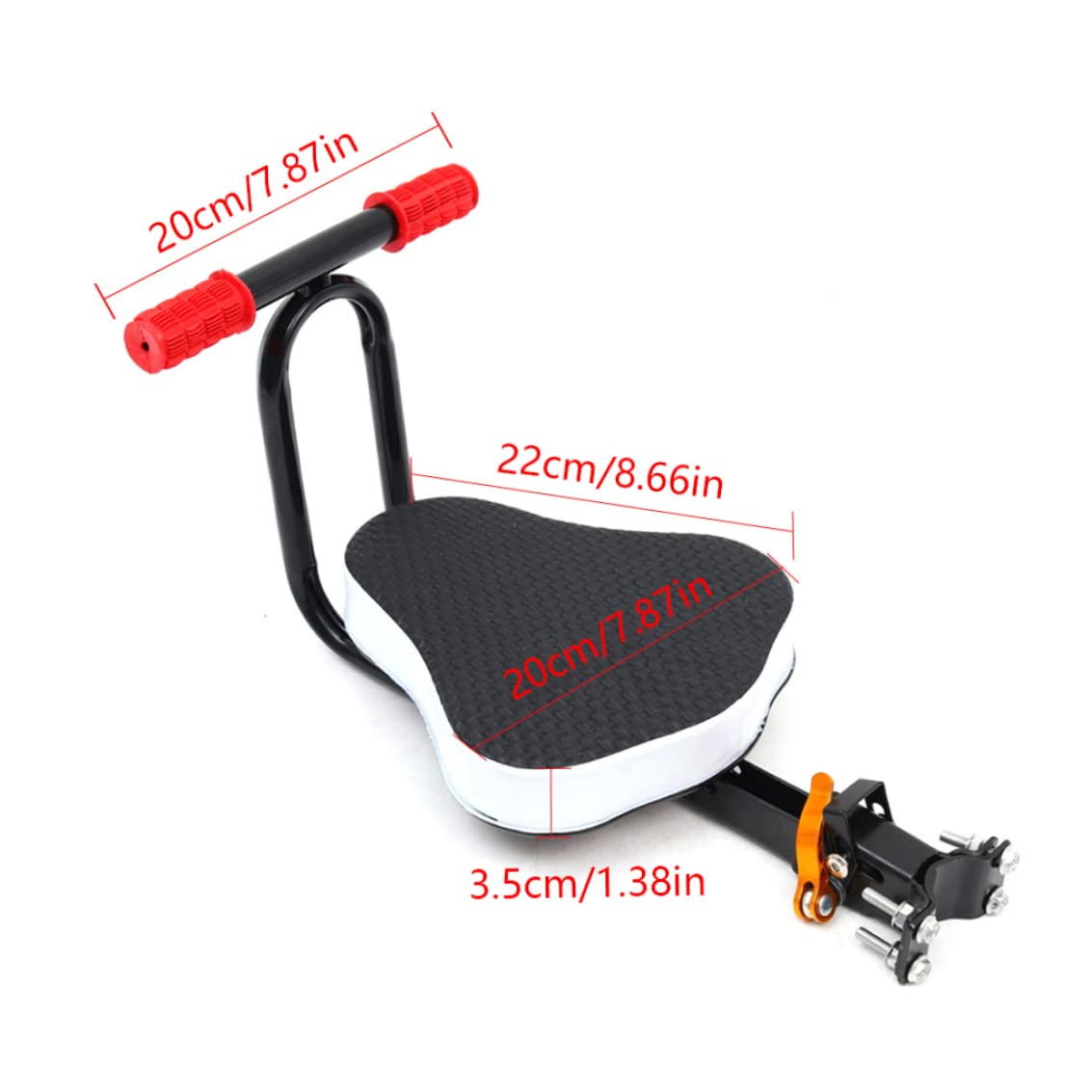 Baby Bike Seat Child Bike Saddle Safety Handle Front Mount Seat Foldable Baby Chair Bicycle Accessories Quick Release Bike Seat for Kids Bike Accessories.