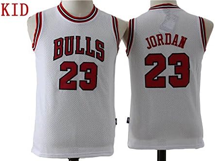 Kids Version Michael Jordan #23 Chicago Bulls Embroidery Boy Girl Jersey White XL