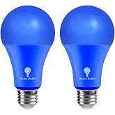 Led Blue Light Bulbs 4 Pack A19 E26 Base Blue Bulb 9w 60w Equivalent Colored B