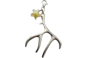 1pcs Antler Clip on Lobster Clasp, Elk Deer Alloy Charm for DIY, Cute Purse Zipper Pull, Star Beaded Jewelry Making Craft Sup