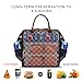 WODKEIS Lunch Bag Insulated Lunch Box Cooler Bag Large Lunch Tote Luxury Snacks Organizer Lunch Holder for Women Men Adults Work Picnic Hiking, Water-resistant, Wide-Open, Brown Lattice