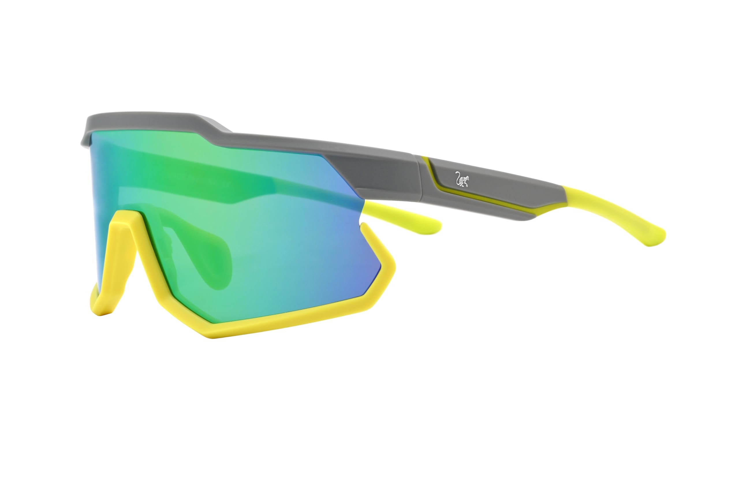 Surf Monkey Sports Sunglasses for Men Women TR90 Lightweight Cycling Outdoor Sports (Dark) (Yellow)