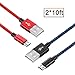 Micro USB Cables, Anlyso 2Pack 10ft High Speed Nylon Braided USB A to Micro B Android Charger Cable Cords for Samsung Galaxy S7 Edge/S6/S4,Note 5/4,HTC,LG,Tablet (Red and Black Gray)