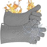 Jolly Green Products Ekogrips #1 Heat-Resistant Cooking Gloves | Leading Brand for Pitmasters | Designed in USA | 3 Sizes (One-Size-Fits-Most, Grey)