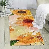 JOEKAORY Beautiful Sunflower Print Area Rug Differentiaten Runner Rug Living Room Carpet Hallway Carpet Entry Rugs Room Bedroom Rugs, 70