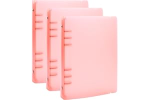 Briartw 3-Pack A5 6-Ring Binder Covers - Durable Polypropylene (PP) Storage Organizer - Compatible with 8x5.7inch Inserts,Page Protectors Pockets and Paper - Orange Protective Shells for DIY Projects