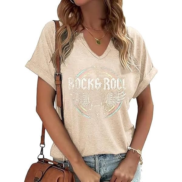 OUHZNUX Rock Band T-Shirt - Baumwolle Unisex Loose Fit Kurzarm