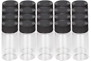 StonyLab Clear Glass Sample Vials with Cap, Screw Cap Sample Vials Clear Glass Liquid Sampling Bottle Reagent Bottle with Scr