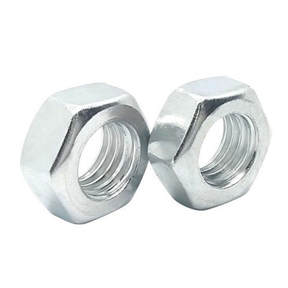 2Pcs M24 Hex Nut Stainless Steel Metric Thread Hex Lock Nut Silver