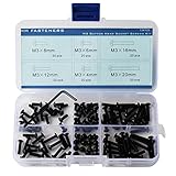M3 Carbon Steel Button Head Socket Cap Screw Qty 120-piece Assortment Set with Allen Wrench