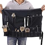 Bartender Kit Roll Bag, Portable Large Bar Case Bag, Home and Workplace Cocktail Making Denim Bag for Travel TJQD01