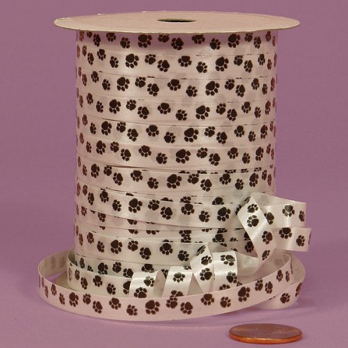 Paw Print Curling Ribbon, 1/4