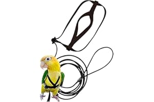 gosduiwip Adjustable Bird Flying Harness Easy-to-Wear Parrot Leash for Gift Pet Parrot Bird Harness and Leash Nylon Parrot Ha