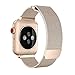 POSHII Compatible with Apple Watch Band Series4 44mm,Milanese Loop with Magnetic Closure Compatible with iWatch Band Series 4（44mm） Series 3 2 1 （42mm）(Gold)