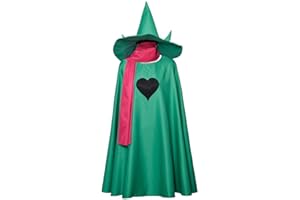 MyheroCos Deltarune Ralsei Cosplay Costume Adult Ralsei Cape Cloak with Hat and Scarf Outfit