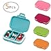 ANPHSIN Pack of 5 Small Pill Box Supplement Case- Moisture Resistant Pill Organizer with Secure Closure
